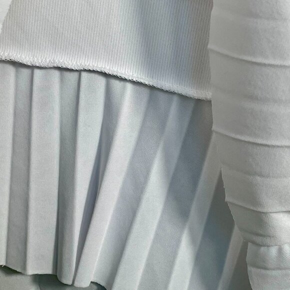 ZARA White Pleated Panel Boxy Sleeveless Ribbed V-Neck Blouse Women's Size M - Picture 7 of 10